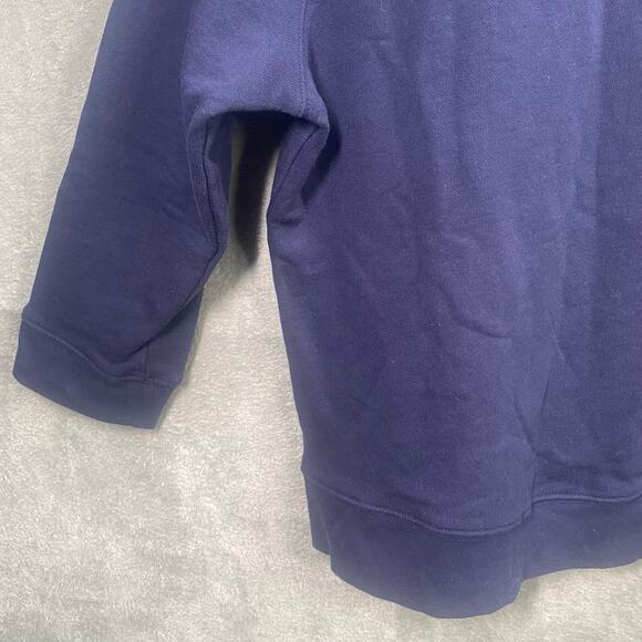 Draper James Top Small Darlin' Navy Spellout Blue 3/4 Sleeve Sweatshirt Preppy - Picture 9 of 14